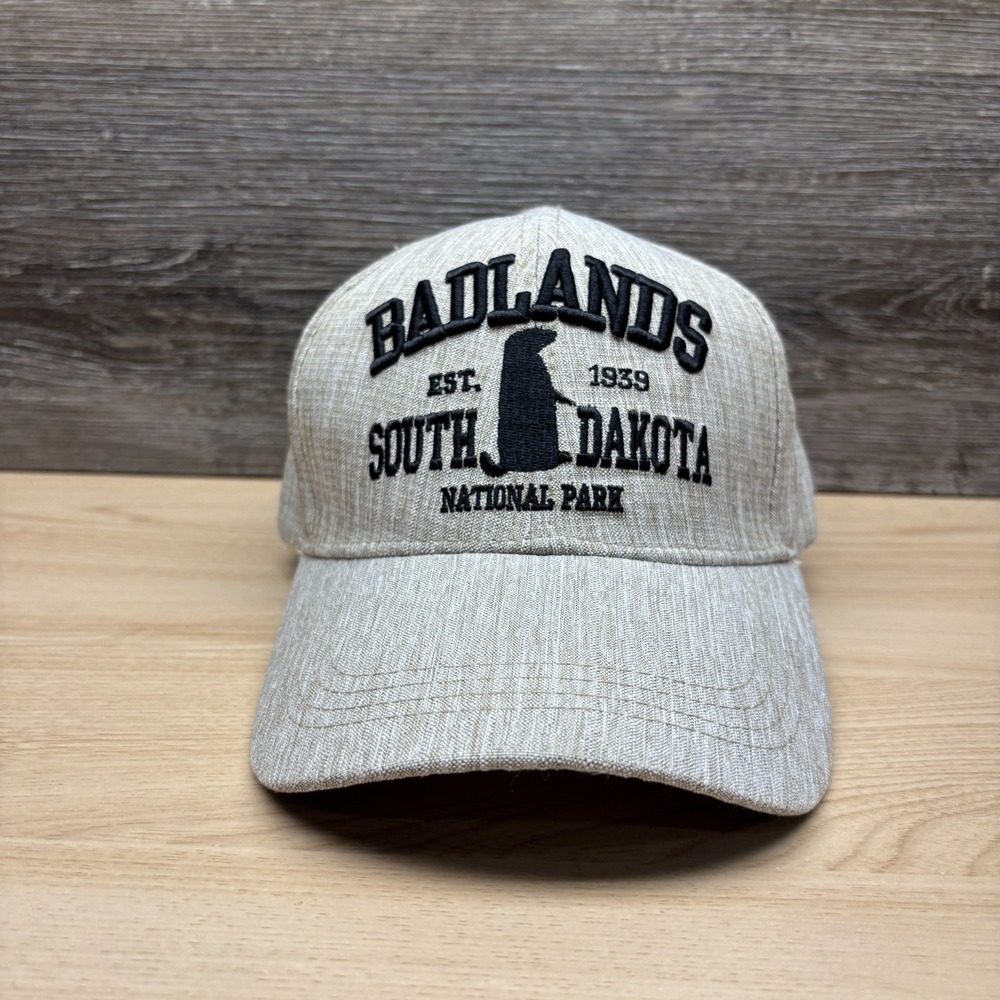 Badlands National Park Hat Cap Strap Back Beige South Dakota Wall SD Prairie Dog